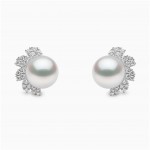 Yoko London - Trend Fresh Water Pearl and Diamond Stud Earrings White Gold